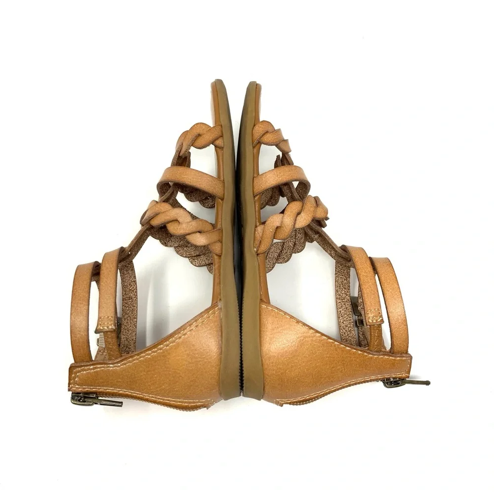 Indigo rd. Natural Tan Gladiator Strapped Sandals Shoes Little Girls size 10